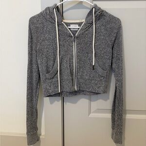 Urban Outfitters Cropped Zip Up Hoodie